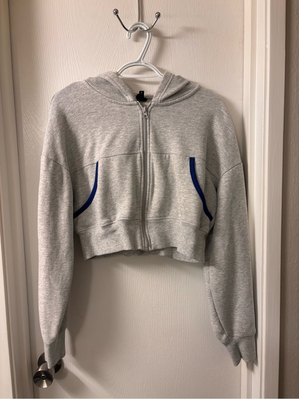 PacSun Light Gray Hoodie with Subtle Blue Trim